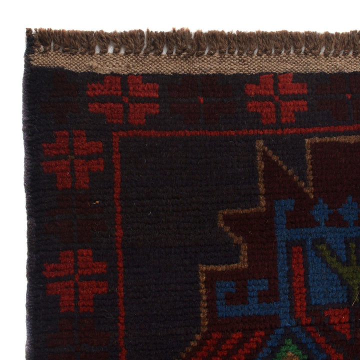 Dark Blue Afghan Baluchi Rug 4' 2" x 6' 6" Hand-Knotted | No. AL31266
