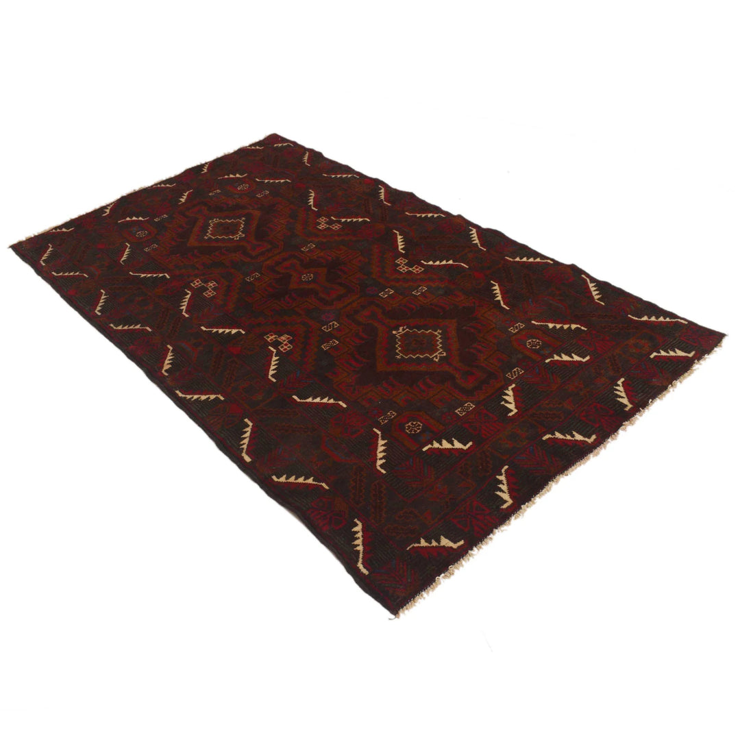 Afghan Baluchi Rug 3' 10" x 6' 5" Hand-Knotted | No. AL31273