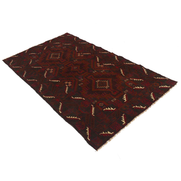 Afghan Baluchi Rug 3' 10" x 6' 5" Hand-Knotted | No. AL31273