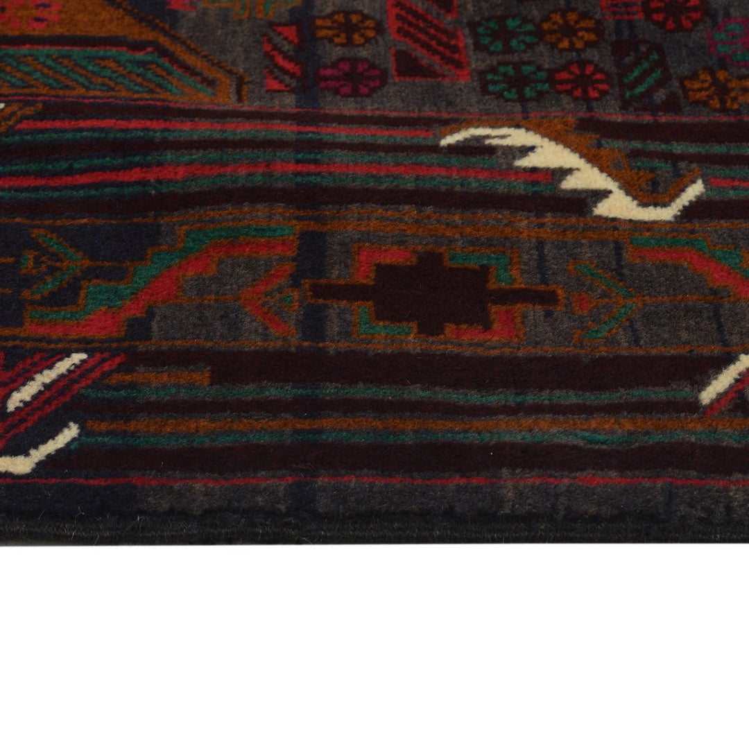 Afghan Baluchi Rug 4' 2" x 6' 5" Hand-Knotted | No. AL31308