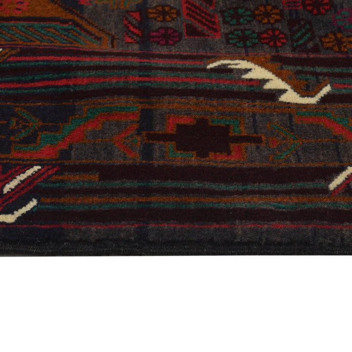 Afghan Baluchi Rug 4' 2" x 6' 5" Hand-Knotted | No. AL31308