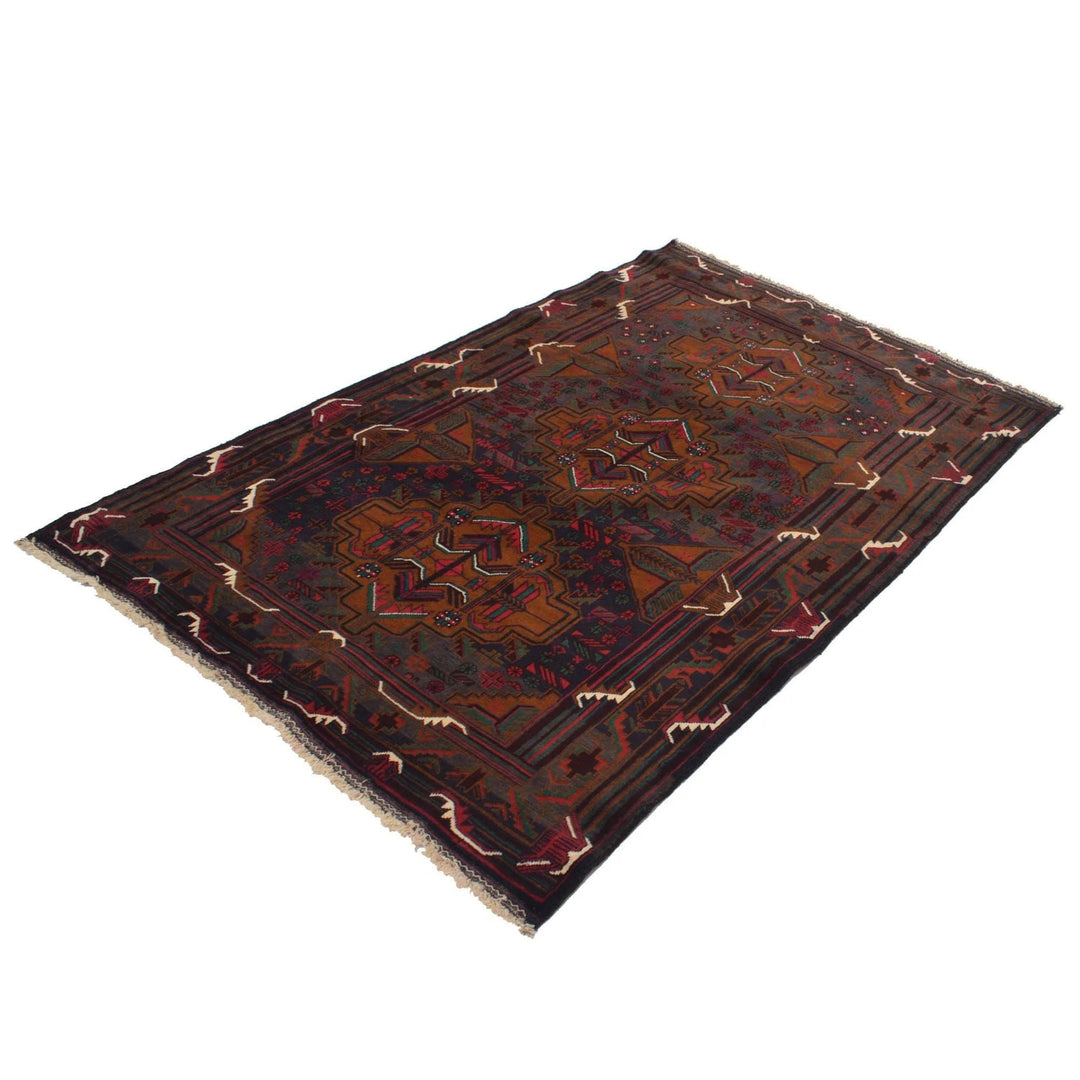 Afghan Baluchi Rug 4' 2" x 6' 5" Hand-Knotted | No. AL31308