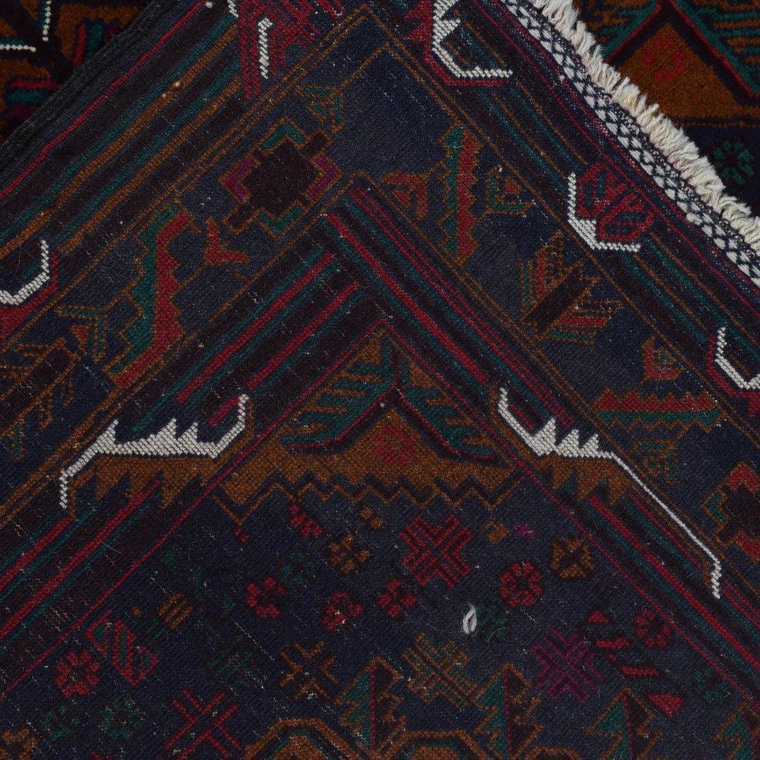 Afghan Baluchi Rug 4' 2" x 6' 5" Hand-Knotted | No. AL31308