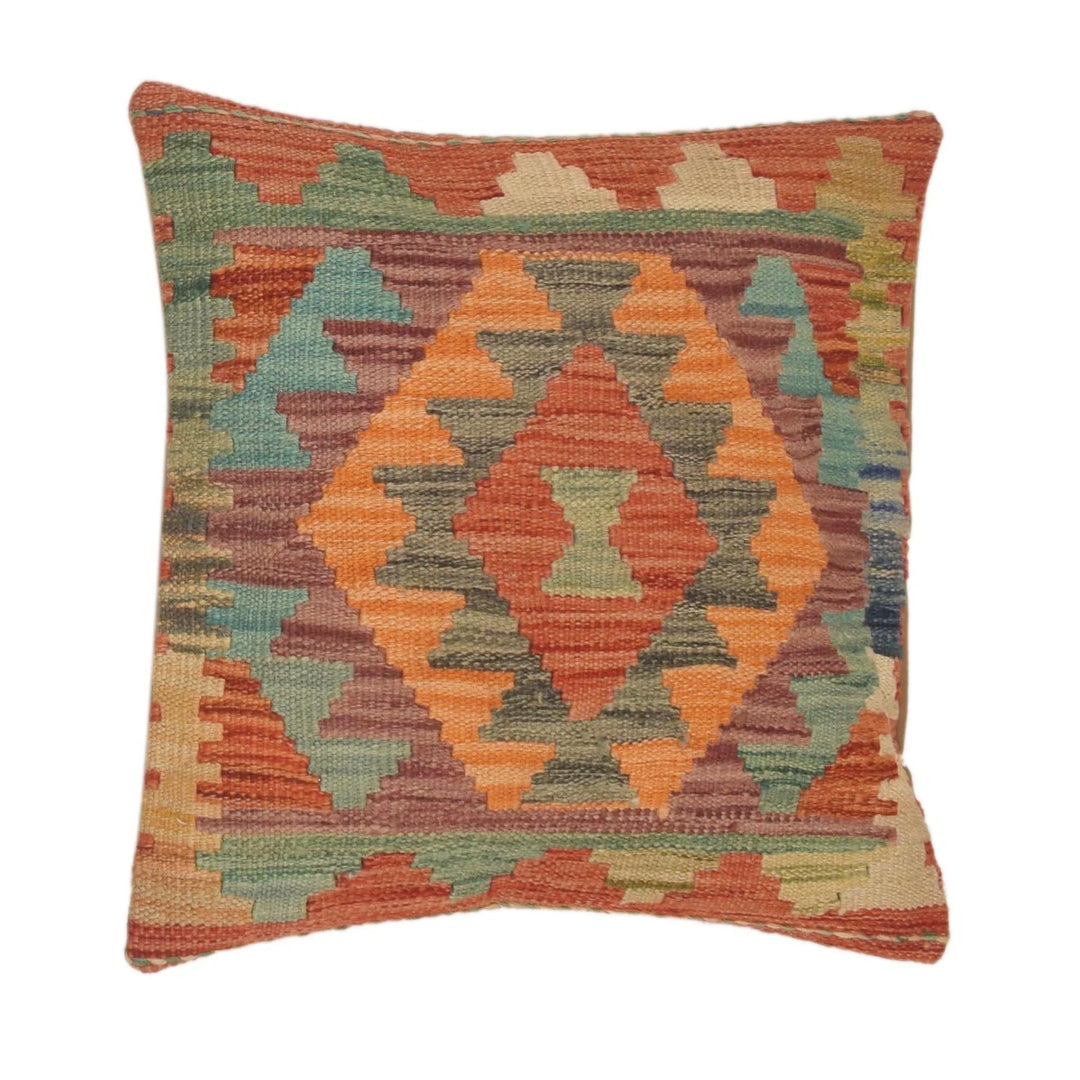 Afghan Kilim Rug 1' 6" x 1' 6" Flat-Weave | No. AL31430