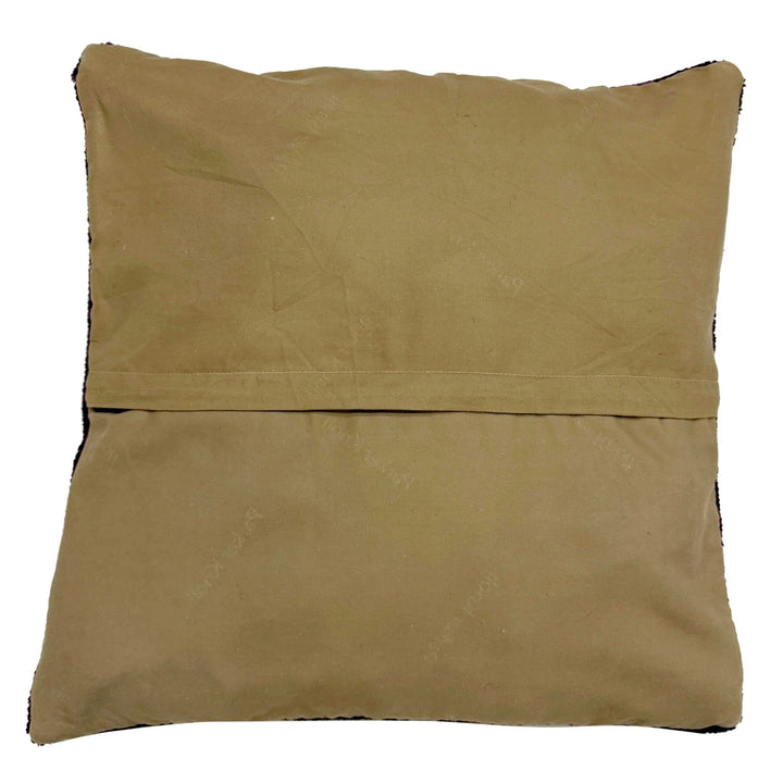 Purple Afghan Overdye Cushion Cover 1' 5" x 1' 5" Hand-Knotted | No. AL314414