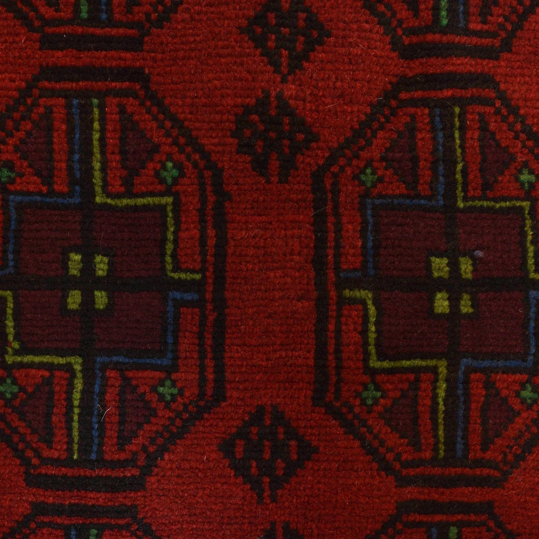 Red Afghan Baluchi Rug 3' 10" x 6' 4" Hand-Knotted | No. AL31458