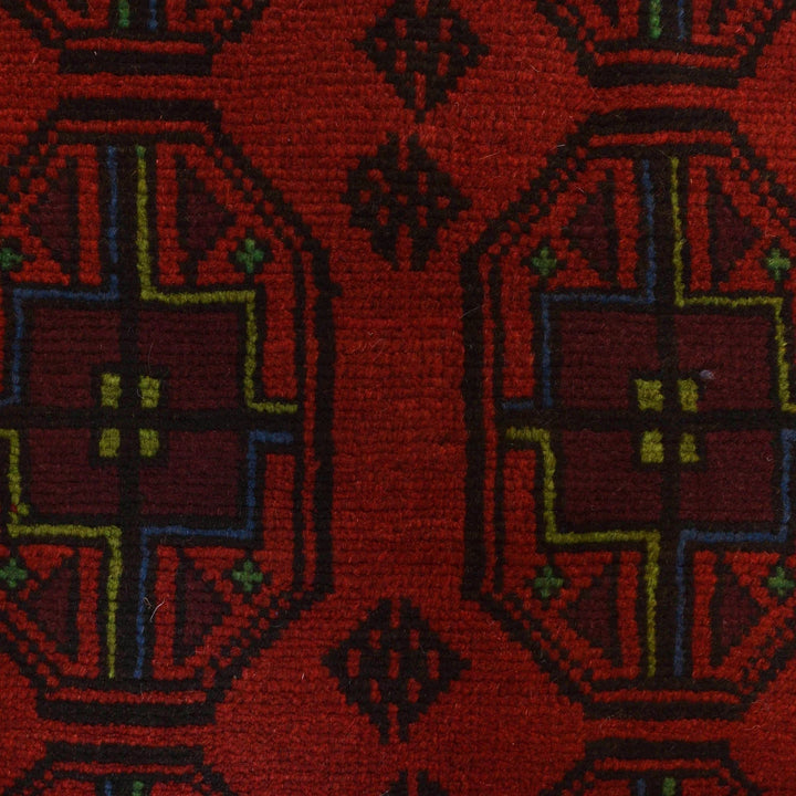 Red Afghan Baluchi Rug 3' 10" x 6' 4" Hand-Knotted | No. AL31458
