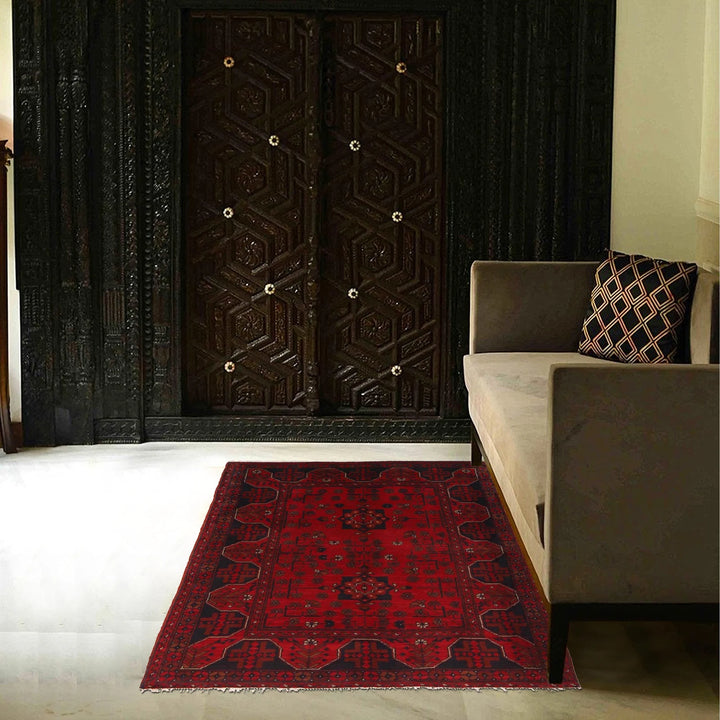 Afghan Khal Mohammadi Rug 3' 5" x 4' 8" Hand-Knotted | No. AL31469