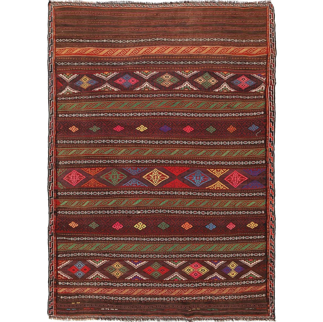 Afghan Laghari Rug 5' 1" x 7' 8" Flat-Weave | No. AL31577