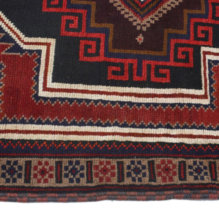 Afghan Baluchi Rug 3' 3" x 4' 10" Hand-Knotted | No. AL31681