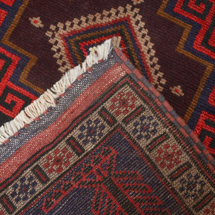 Afghan Baluchi Rug 3' 3" x 4' 10" Hand-Knotted | No. AL31681