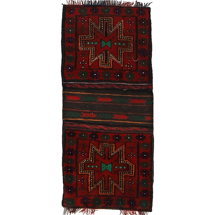 Afghan Saddle Bag Rug 1' 2" x 2' 8" Hand-Knotted | No. AL31695
