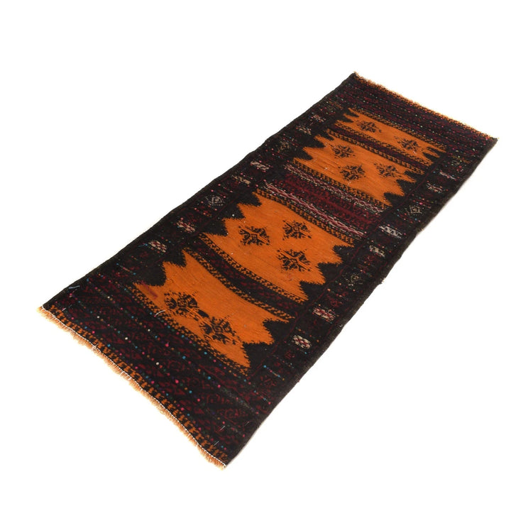 Orange Afghan Runner Rug 2' 0" x 4' 6" Flat-Weave | No. AL31704