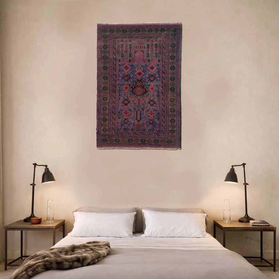 Multicolor Afghan Tribal Rug 2'11" x 4'5" Hand-Knotted | No. AL31716