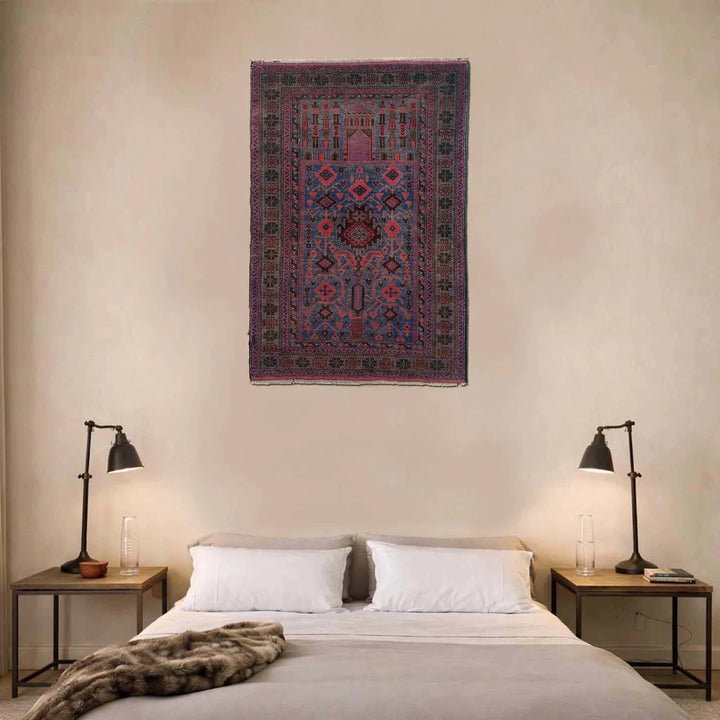 Multicolor Afghan Tribal Rug 2'11" x 4'5" Hand-Knotted | No. AL31716
