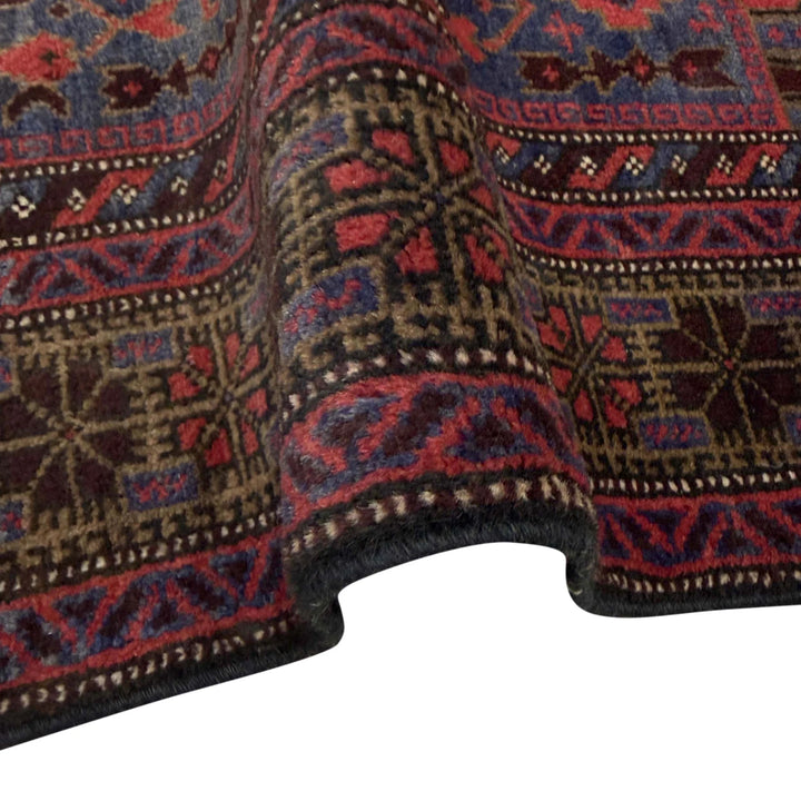 Multicolor Afghan Prayer Rug Rug 2' 11" x 4' 5" Hand-Knotted | No. AL31716
