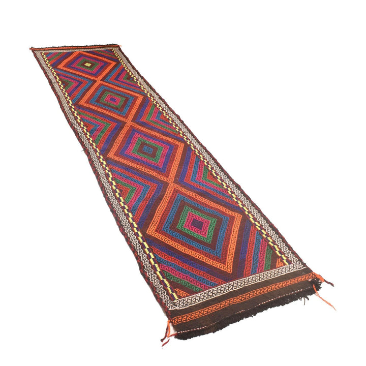 Afghan Suzani Kilim Rug 2' 4" x 9' 1" Flat-Weave | No. AL31732