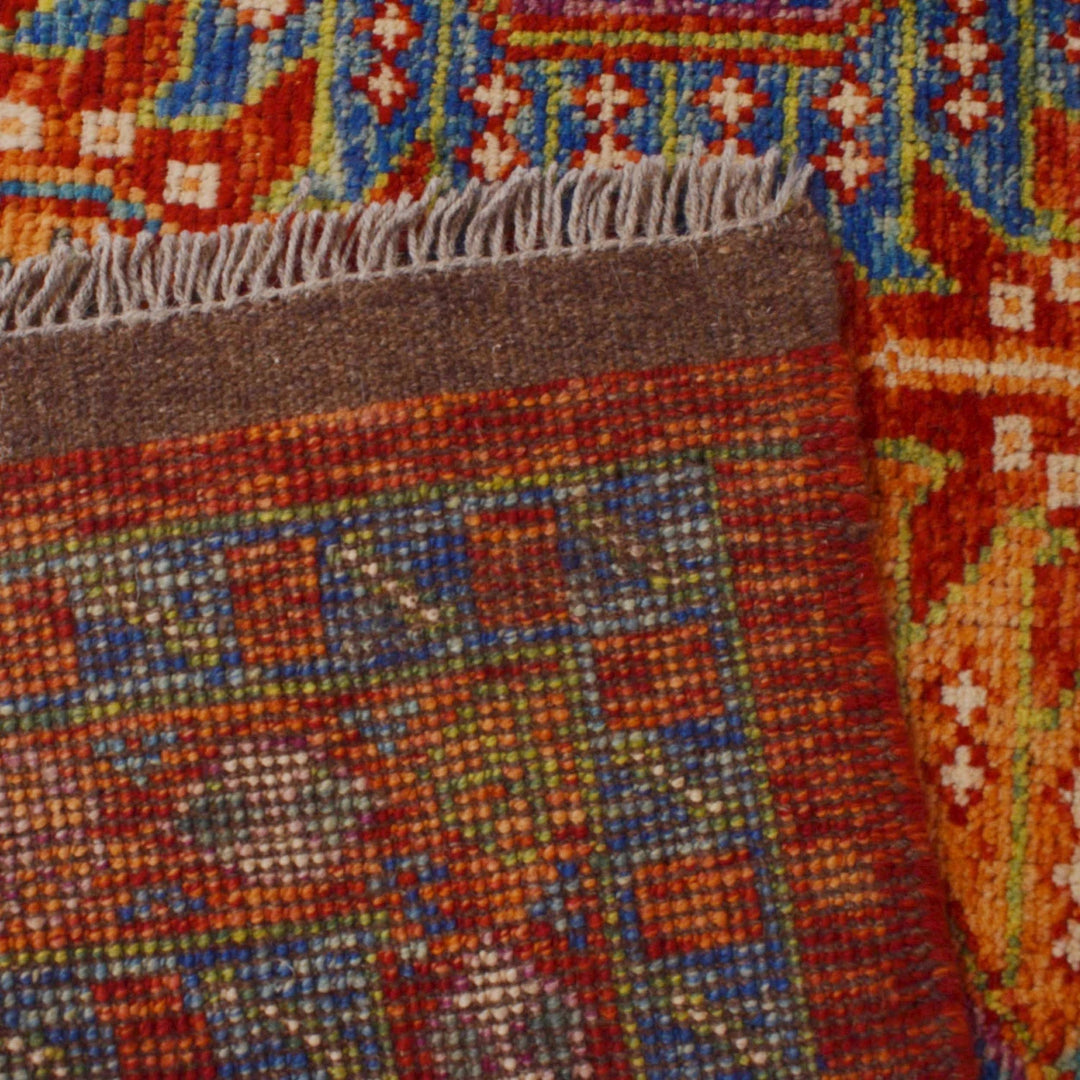 Red Afghan Oushak Rug 6' 7" x 9' 5" Hand-Knotted | No. AL31743