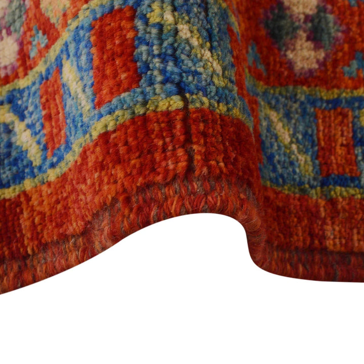 Red Afghan Oushak Rug 6' 7" x 9' 5" Hand-Knotted | No. AL31743