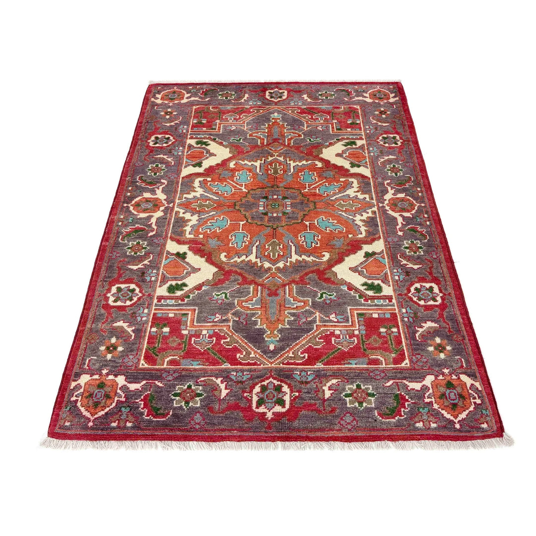 Afghan Heriz Rug 2' 9" x 4' 0" Hand-Knotted | No. AL31785