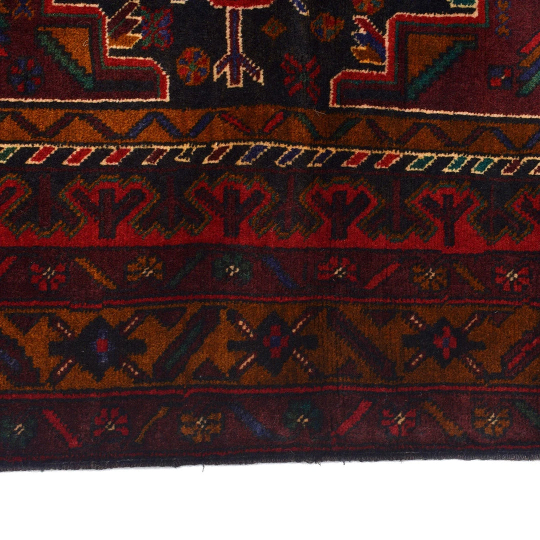 Afghan Baluchi Rug 4' 2" x 6' 7" Hand-Knotted | No. AL31823