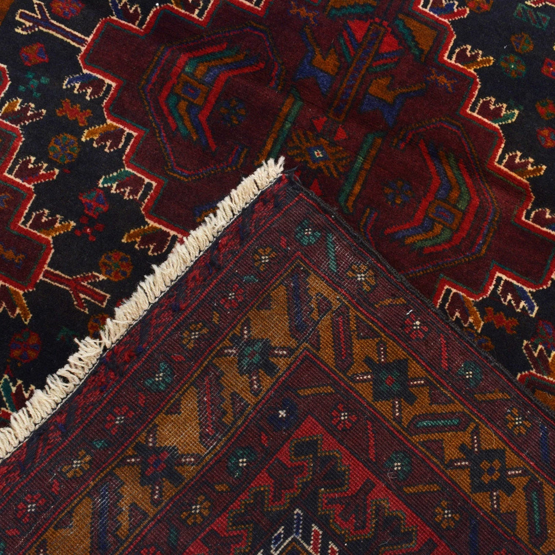 Afghan Baluchi Rug 4' 2" x 6' 7" Hand-Knotted | No. AL31823