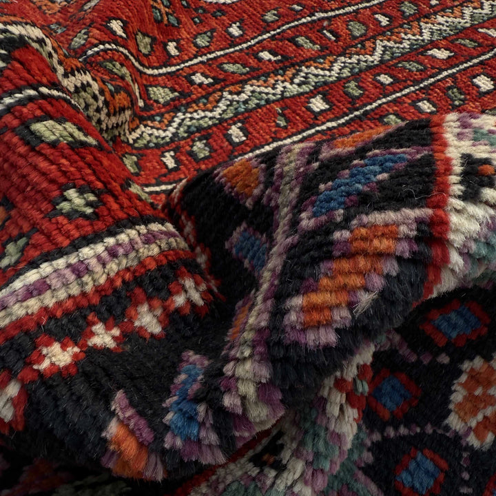 Red Afghan Shirazi Rug 6' 9" x 10' 0" Hand-Knotted | No. AL31933