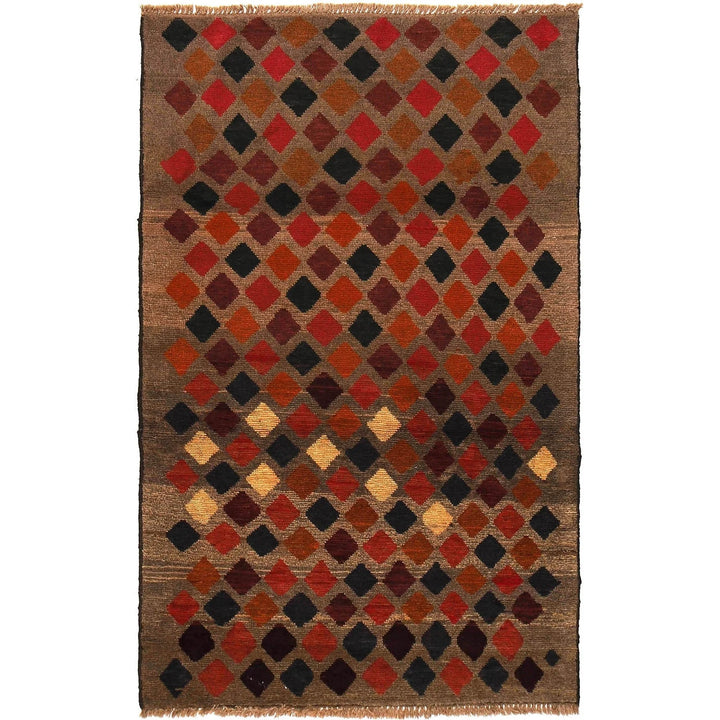 Afghan Baluchi Rug 3' 7" x 6' 2" Hand-Knotted | No. AL31951