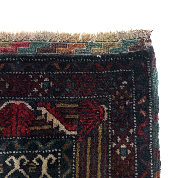 Multicolor Afghan Prayer Rug Rug 2' 11" x 4' 3" Hand-Knotted | No. AL31973