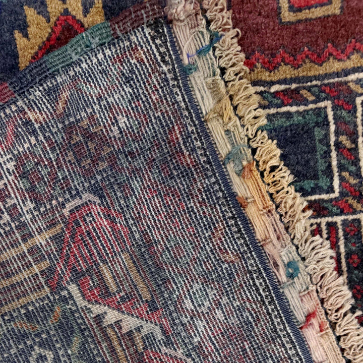 Multicolor Afghan Prayer Rug Rug 2' 11" x 4' 3" Hand-Knotted | No. AL31973