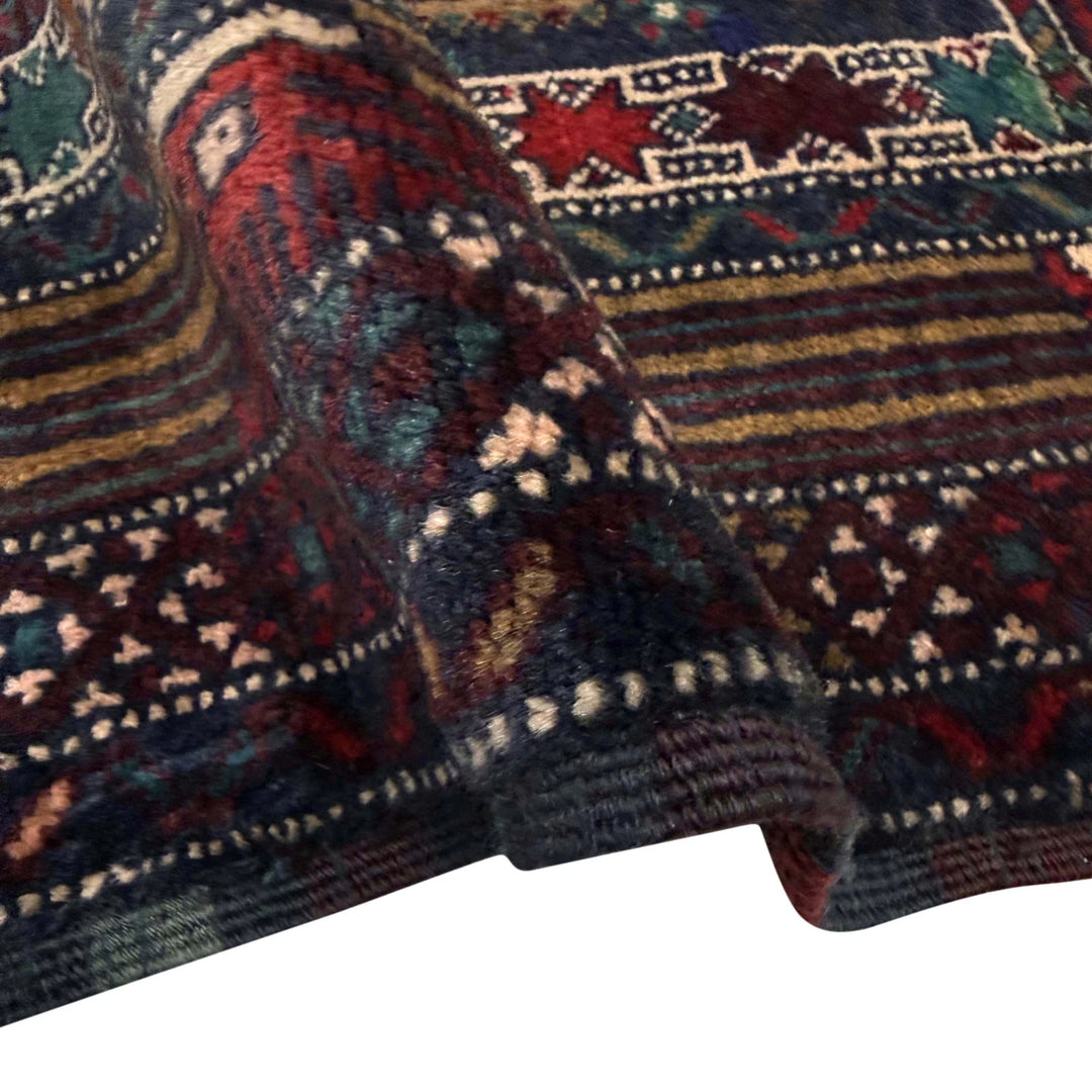 Multicolor Afghan Prayer Rug Rug 2' 11" x 4' 3" Hand-Knotted | No. AL31973