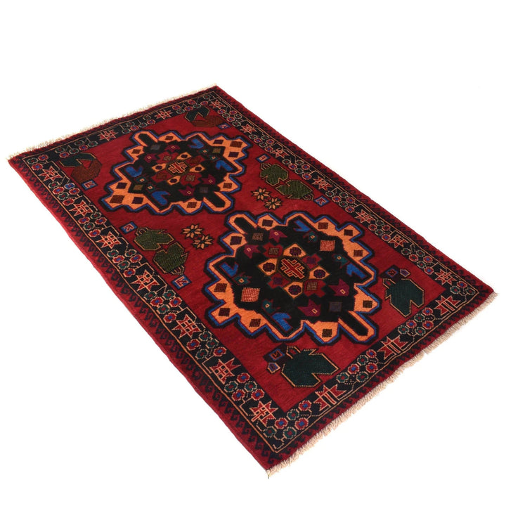 Afghan Baluchi Rug 2' 8" x 4' 6" Hand-Knotted | No. AL32048