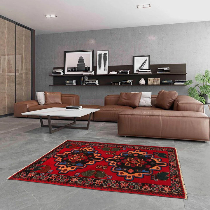 Afghan Baluchi Rug 2' 8" x 4' 6" Hand-Knotted | No. AL32048