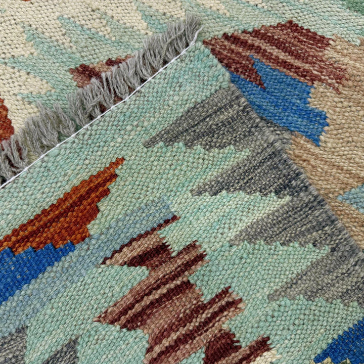 Afghan Vegetable Kilim Rug 4' 11" x 6' 5" Flat-Weave | No. AL320921
