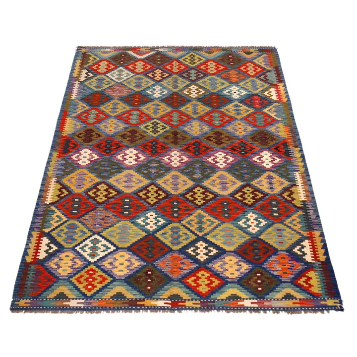 Afghan Kilim Rug 5' 8" x 8' 0" Flat-Weave | No. AL32140