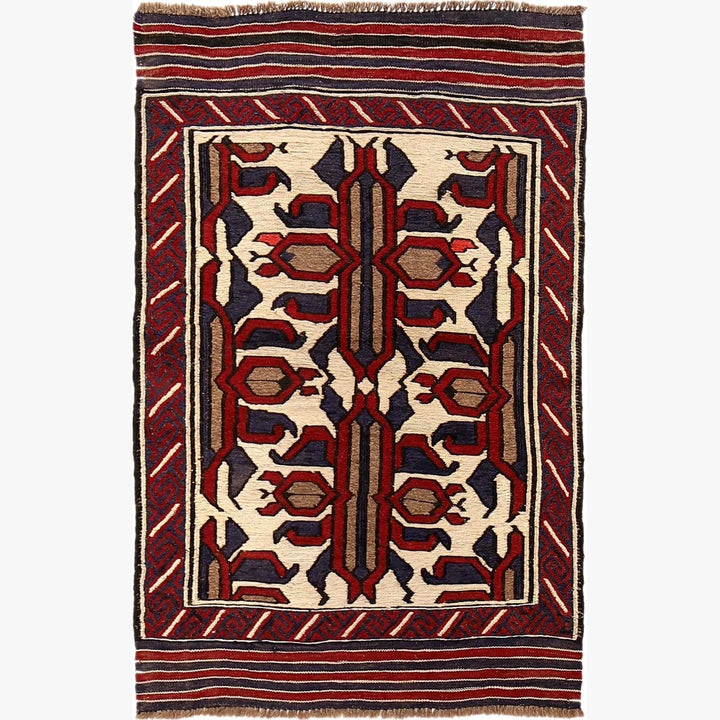 Afghan Kilim Rug 2' 8" x 4' 2" Flat-Weave | No. AL32186
