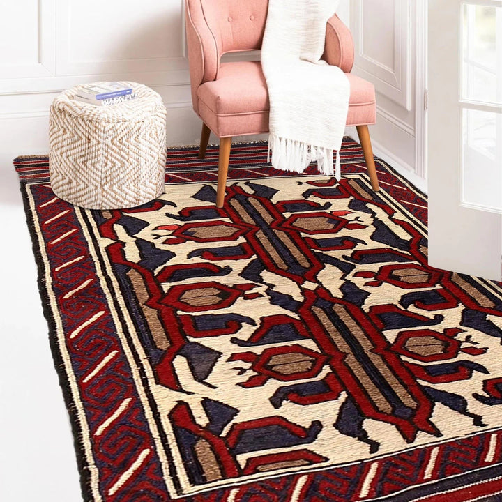 Afghan Kilim Rug 2' 8" x 4' 2" Flat-Weave | No. AL32186