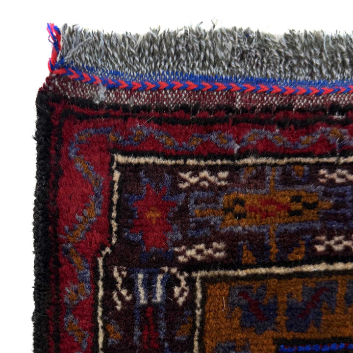 Afghan Baluchi Rug 3' 2" x 4' 5" Hand-Knotted | No. AL32222