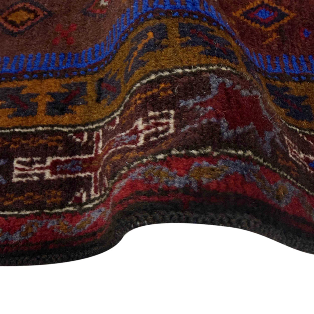 Afghan Baluchi Rug 3' 2" x 4' 5" Hand-Knotted | No. AL32222