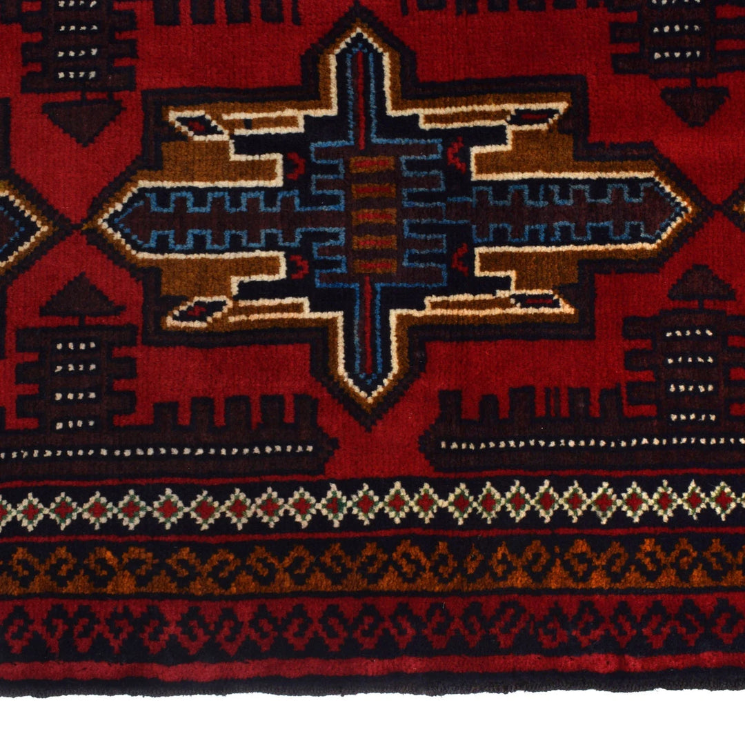 Afghan Baluchi Rug 2' 9" x 4' 7" Hand-Knotted | No. AL32239