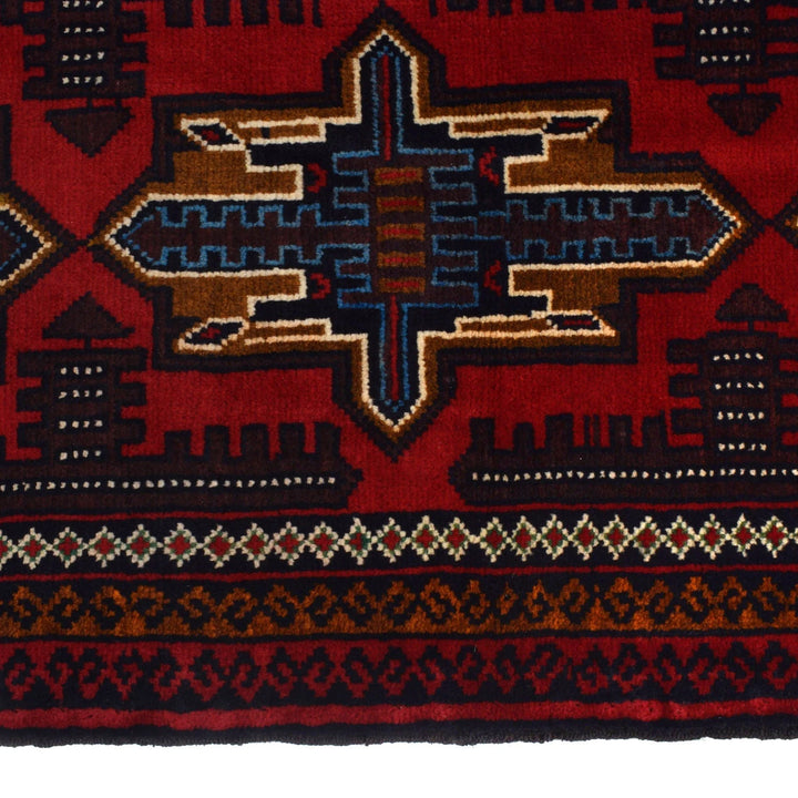 Afghan Baluchi Rug 2' 9" x 4' 7" Hand-Knotted | No. AL32239