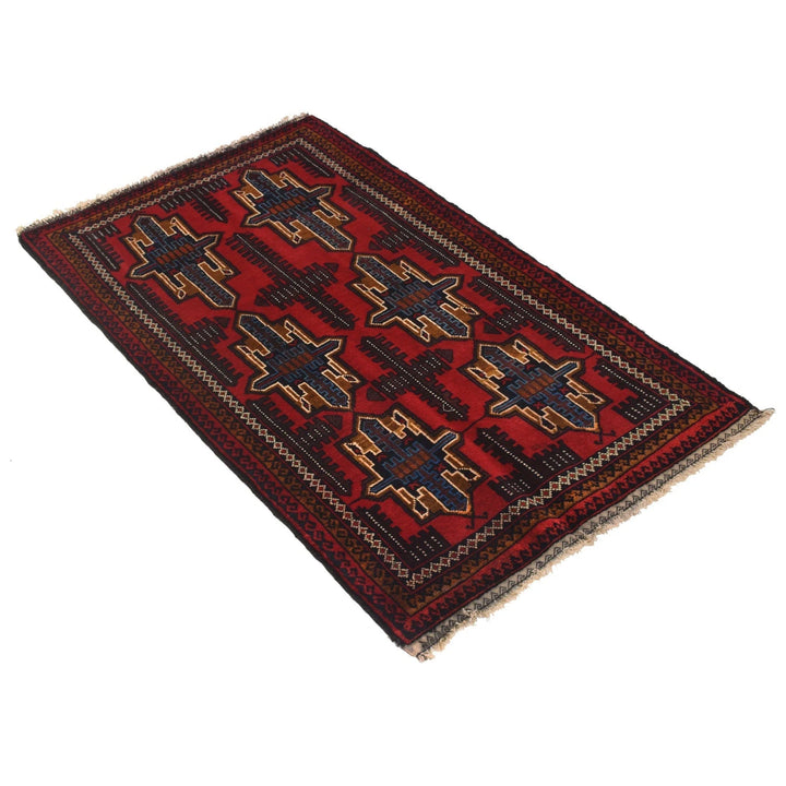 Afghan Baluchi Rug 2' 9" x 4' 7" Hand-Knotted | No. AL32239