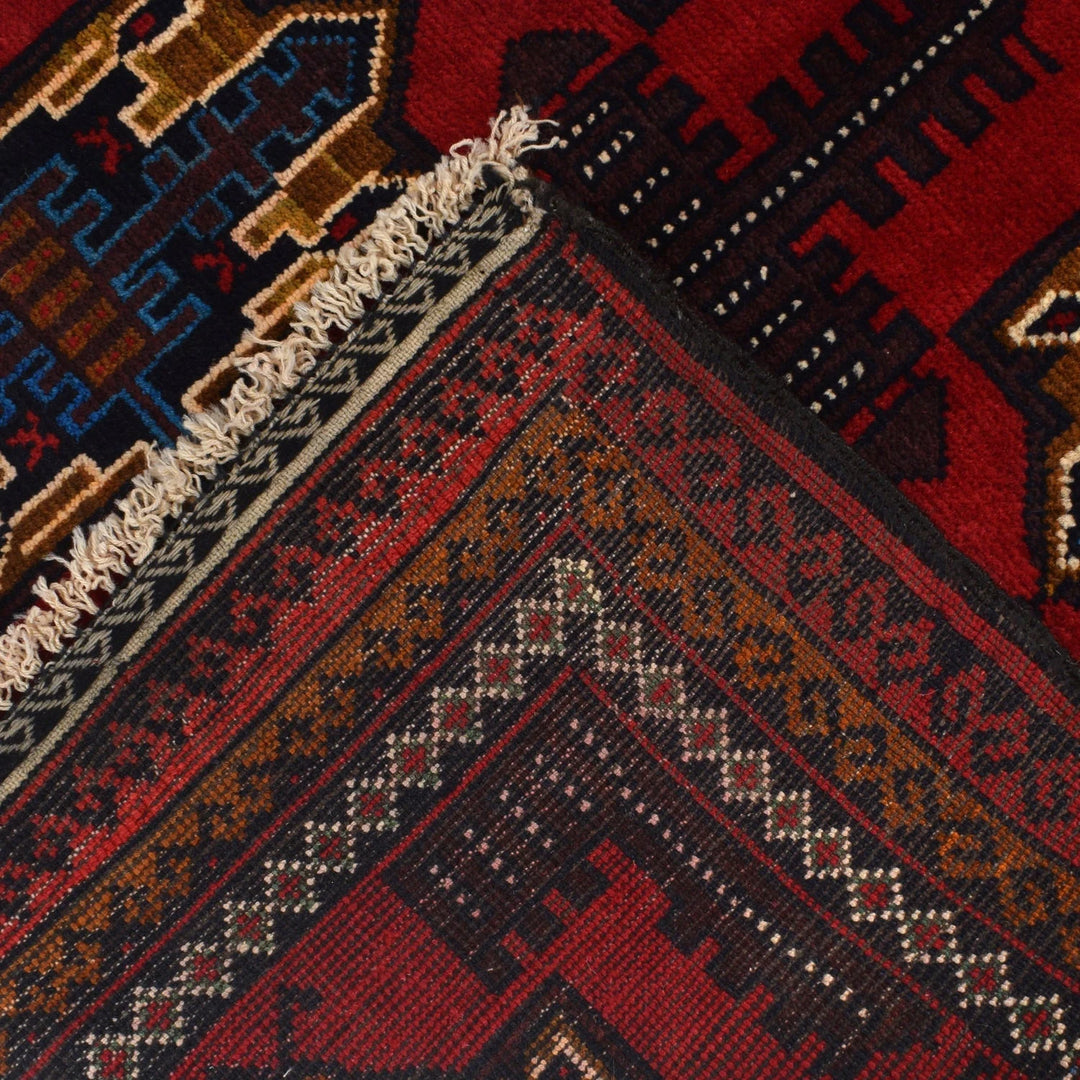 Afghan Baluchi Rug 2' 9" x 4' 7" Hand-Knotted | No. AL32239
