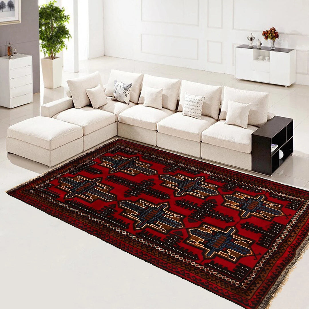Afghan Baluchi Rug 2' 9" x 4' 7" Hand-Knotted | No. AL32239