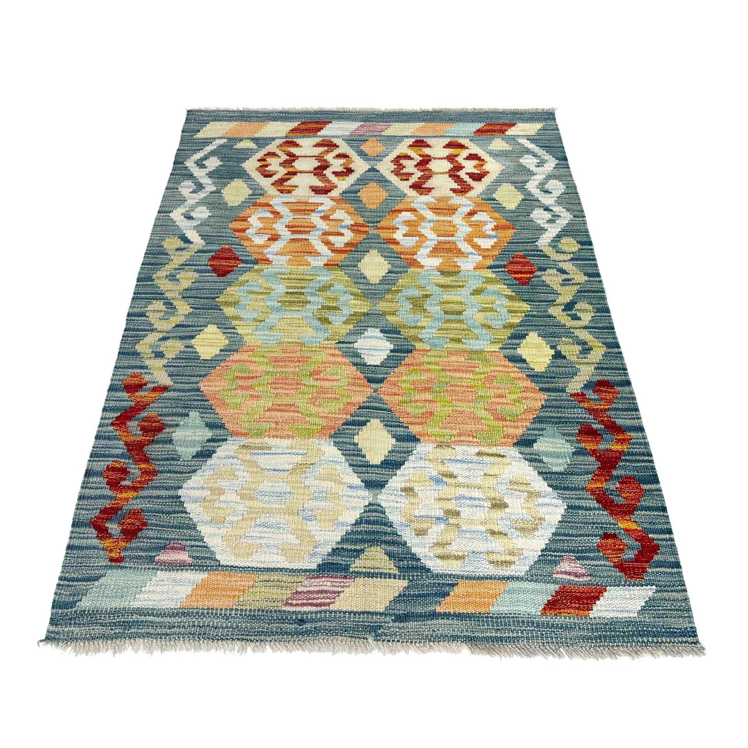Afghan Kilim Rug 2' 8" x 4' 1" Flat-Weave | No. AL32394