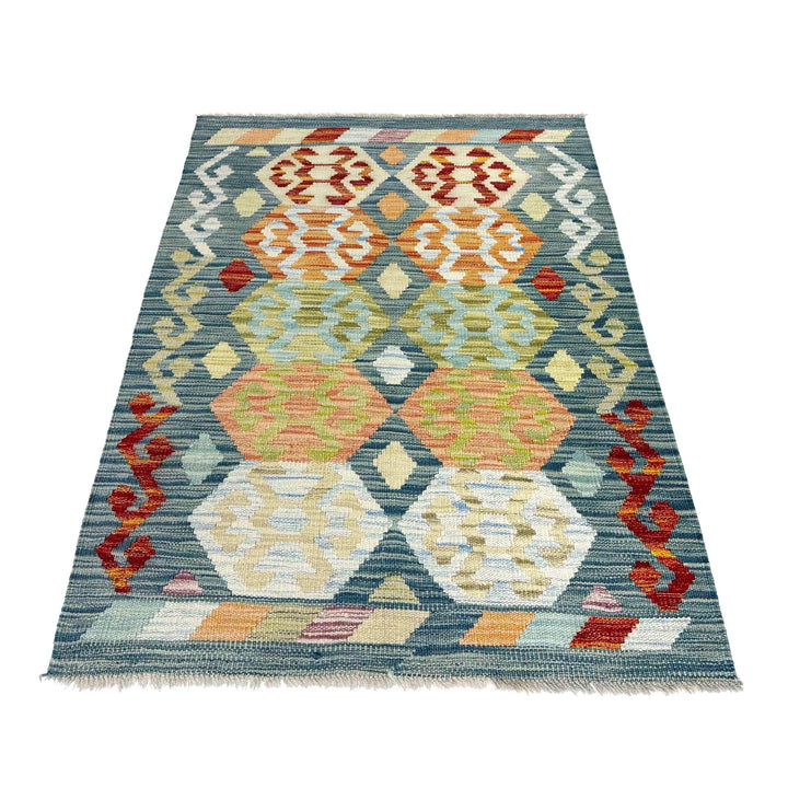 Afghan Kilim Rug 2' 8" x 4' 1" Flat-Weave | No. AL32394