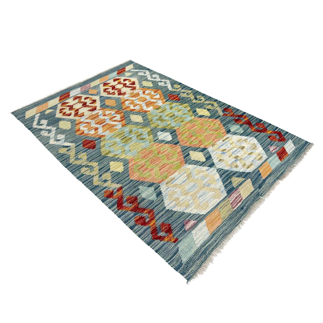 Afghan Kilim Rug 2' 8" x 4' 1" Flat-Weave | No. AL32394