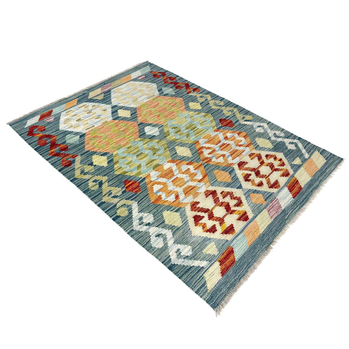 Afghan Kilim Rug 2' 8" x 4' 1" Flat-Weave | No. AL32394