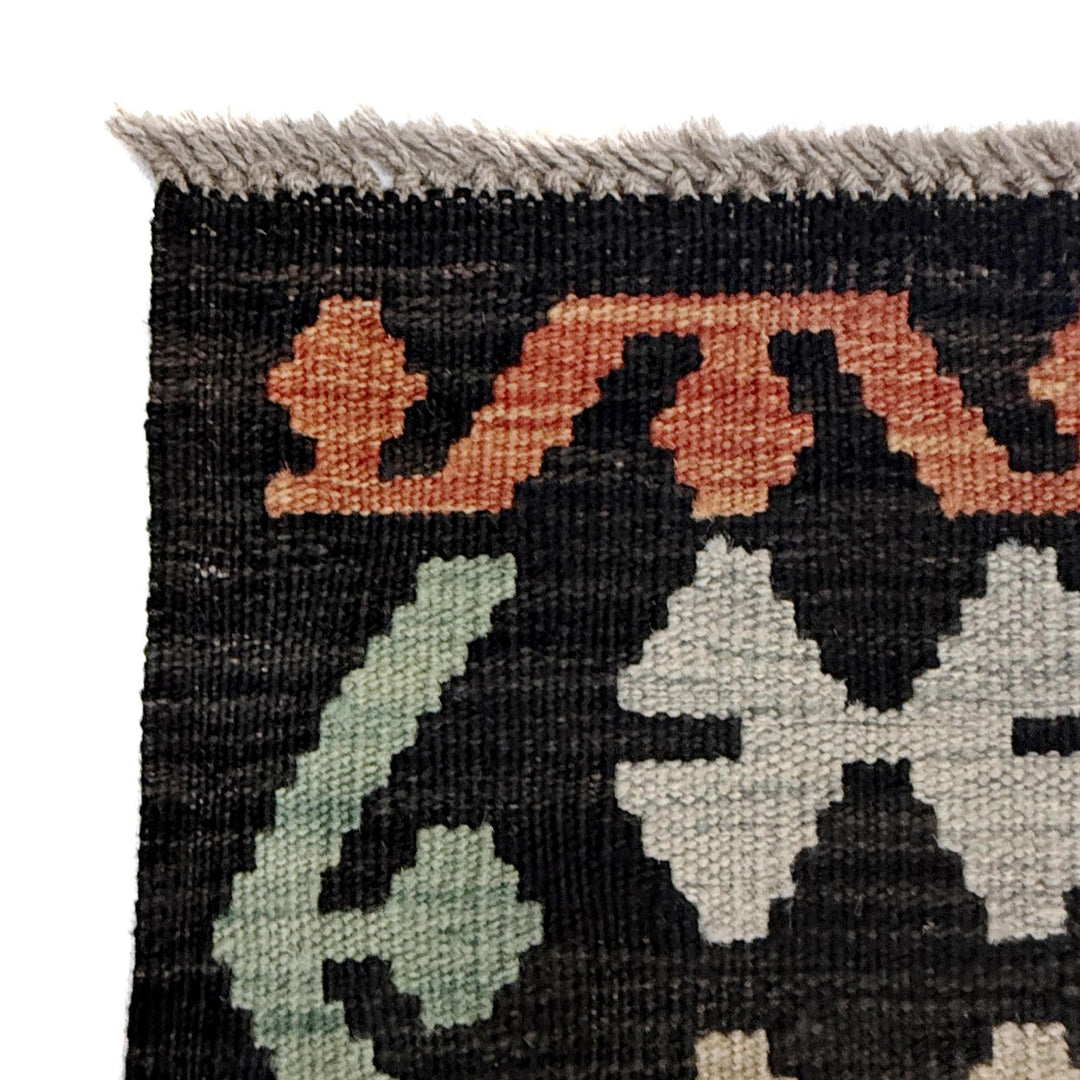 Afghan Vegetable Kilim Rug 6' 10" x 9' 9" Flat-Weave | No. AL324055