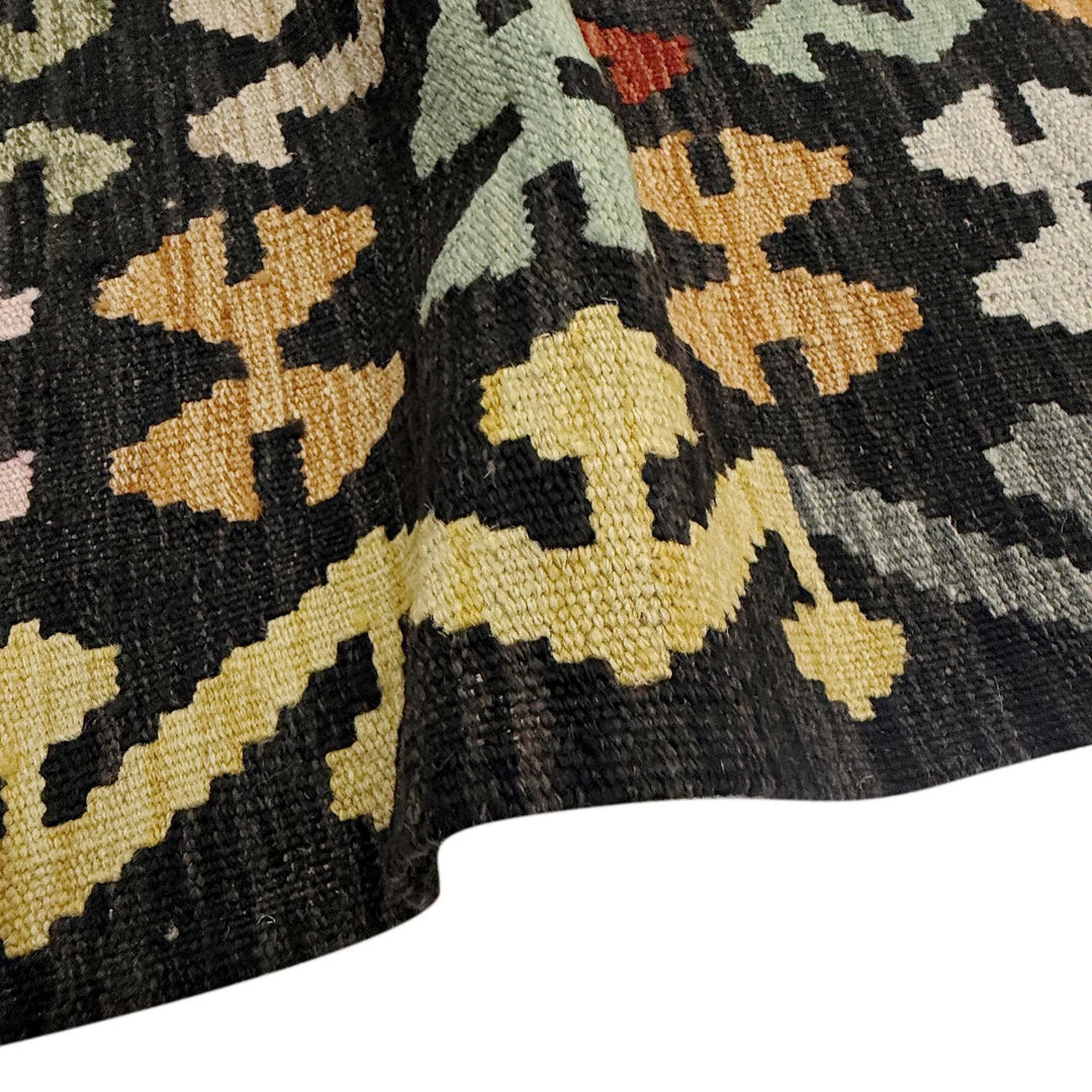 Afghan Vegetable Kilim Rug 6' 10" x 9' 9" Flat-Weave | No. AL324055